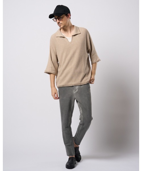 wjk(ダヴルジェイケイ)の「comfy skipper polo H/S(ポロシャツ・メンズ・ブラック/チャコールグレー/ベージュ・SMALL/MEDIUM/LARGE/X-LARGE)」の19枚目の写真
