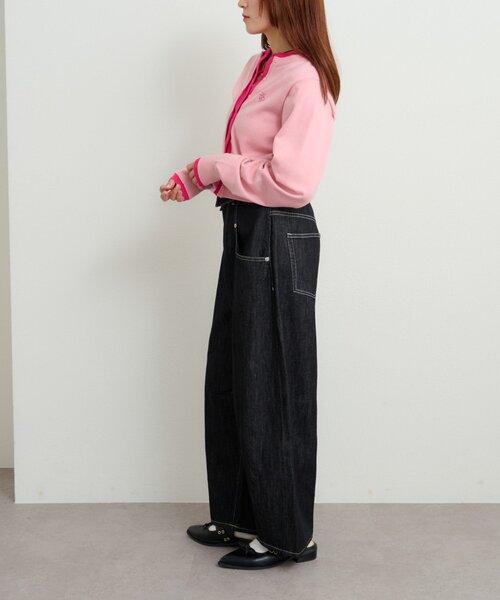 w closet(ダブルクローゼット)の「レイヤード刺繍カーディガン(カーディガン/ボレロ・レディース・ネイビー/レッド/ブラウン/ピンク/グレー/グリーン/レッド系その他・FREE)」の14枚目の写真