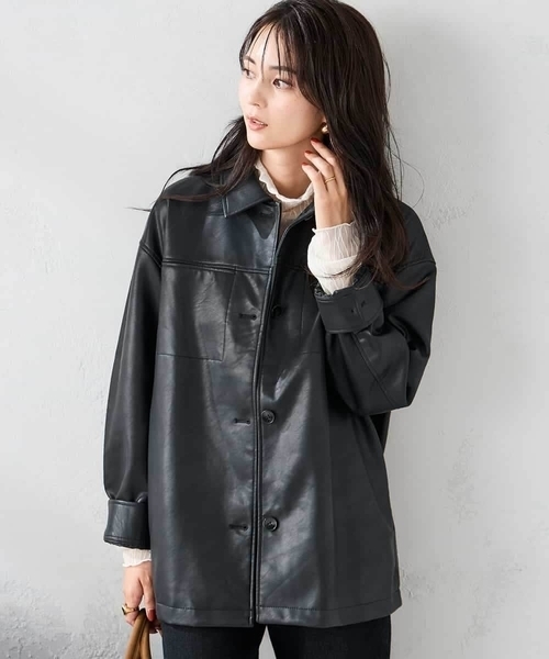 a.v.v(アーヴェヴェ)の「カバーオールジャケット(カバーオール・レディース・ブラック/ブラウン・39)」の6枚目の写真
