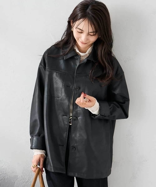 a.v.v(アーヴェヴェ)の「カバーオールジャケット(カバーオール・レディース・ブラック/ブラウン・39)」の15枚目の写真