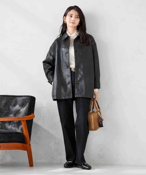 a.v.v(アーヴェヴェ)の「カバーオールジャケット(カバーオール・レディース・ブラック/ブラウン・39)」の19枚目の写真