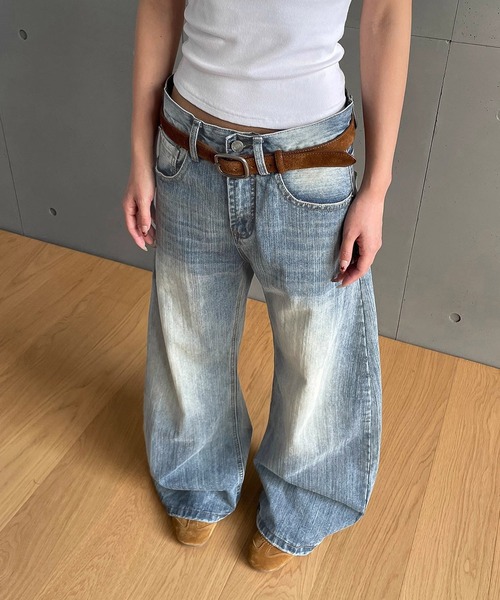 HALEY PESCA(ヘーリーペスカ)の「HALEY PESCA/ローライズ ワンウォッシュヴィンテージ風デニム(デニムパンツ・レディース・ブルー・LARGE/MEDIUM/SMALL)」の5枚目の写真