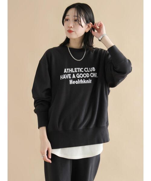 sm2rhythm（サマンサモスモスリズム）の「【Healthknit】ロゴクルーネックプルオーバー（Tシャツ/カットソー・レディース・ボルドー/ブラック/トップグレー・F）」の2枚目の写真