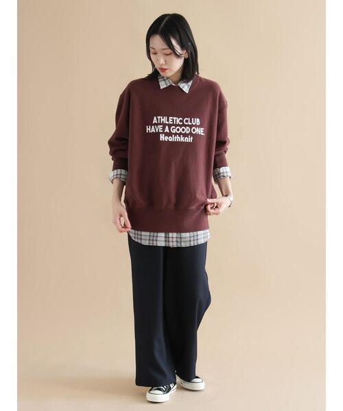 sm2rhythm（サマンサモスモスリズム）の「【Healthknit】ロゴクルーネックプルオーバー（Tシャツ/カットソー・レディース・ボルドー/ブラック/トップグレー・F）」の21枚目の写真