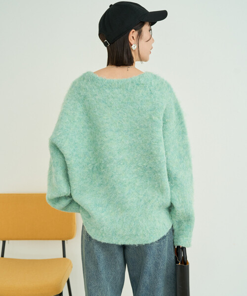 FREAK'S STORE（フリークスストア）の「限定展開　ミックスシャギー ラグラン ニット プルオーバー（ニット/セーター・レディース・ピンク/グリーン/ブラック/ナチュラル/グレー・ﾌﾘ-）」の19枚目の写真