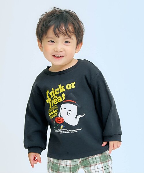 apres les cours(アプレレクール)の「【ジュニア対応】5柄モチーフスウェットライク長袖Tシャツ(Tシャツ/カットソー・キッズ・ラベンダー/チャコール/アイボリー/ピンク・140/130/120/110/100/90/80)」の3枚目の写真
