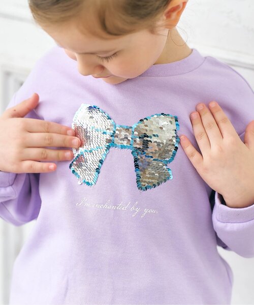 apres les cours(アプレレクール)の「【ジュニア対応】5柄モチーフスウェットライク長袖Tシャツ(Tシャツ/カットソー・キッズ・ラベンダー/チャコール/アイボリー/ピンク・140/130/120/110/100/90/80)」の9枚目の写真