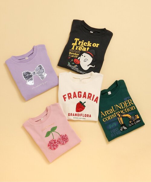 apres les cours(アプレレクール)の「【ジュニア対応】5柄モチーフスウェットライク長袖Tシャツ(Tシャツ/カットソー・キッズ・ラベンダー/チャコール/アイボリー/ピンク・140/130/120/110/100/90/80)」の10枚目の写真