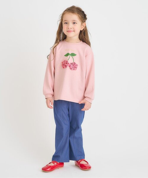 apres les cours(アプレレクール)の「【ジュニア対応】5柄モチーフスウェットライク長袖Tシャツ(Tシャツ/カットソー・キッズ・ラベンダー/チャコール/アイボリー/ピンク・140/130/120/110/100/90/80)」の12枚目の写真