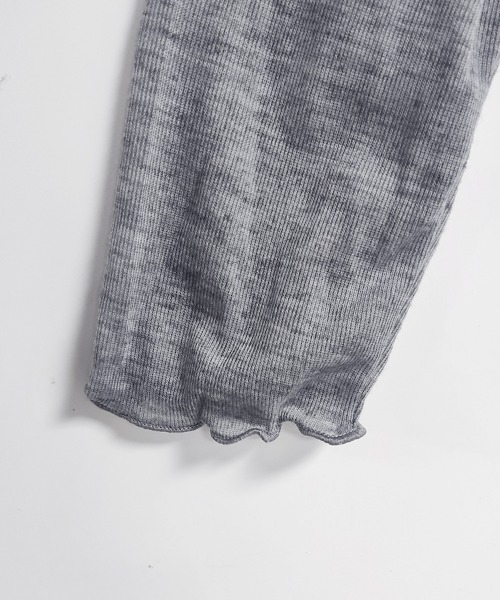 ReRe(リリ)の「スカラップネックシアーリブトップス(Tシャツ/カットソー・レディース・ピンク/グリーン/ライトブルー/ブラック/パープル/ホワイト/グレー・FREE)」の8枚目の写真