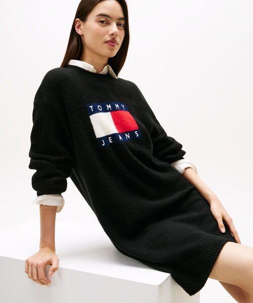 tommy jeans(トミー ジーンズ)の「フラッグセーターワンピース(ワンピース・レディース・ブラック/オートミール・MEDIUM/SMALL/X-SMALL)」の4枚目の写真