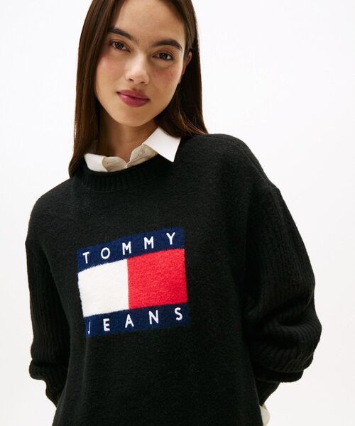 tommy jeans(トミー ジーンズ)の「フラッグセーターワンピース(ワンピース・レディース・ブラック/オートミール・MEDIUM/SMALL/X-SMALL)」の8枚目の写真