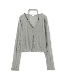 レーヨンカシミヤジャージー ホルターネックコンビカーディガン