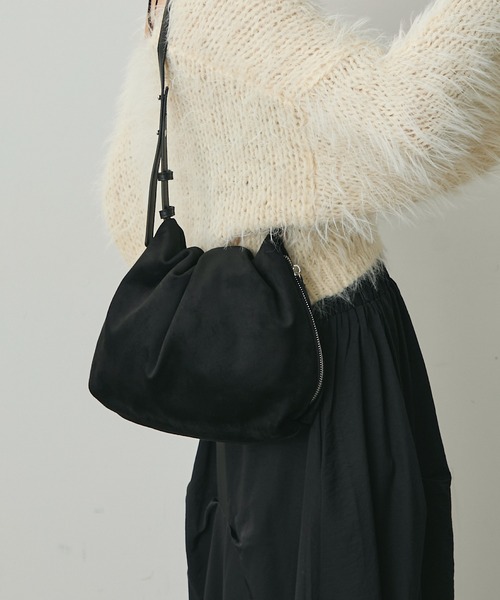 2wayサイドジップスウェード巾着バッグ（ショルダーバッグ）｜Lunea