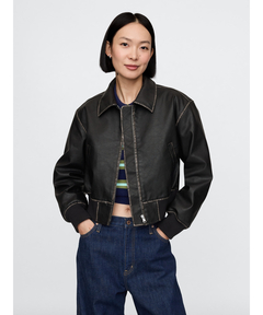 GAPレザージャケット 牛革 ボンバージャケットMA-1 ブルゾン 本革 M GAP（ギャップ） コート ジャケット リサイクル ヴィーガンレザー