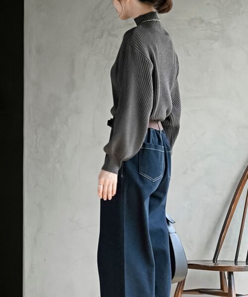 rps(アールピーエス)の「ボリューム袖ボトルネックラメリブニットプルオーバー(ニット/セーター・レディース・チャコールグレー/杢グレー/アイボリー/ブラック・フリー)」の11枚目の写真