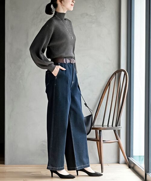 rps(アールピーエス)の「ボリューム袖ボトルネックラメリブニットプルオーバー(ニット/セーター・レディース・チャコールグレー/杢グレー/アイボリー/ブラック・フリー)」の13枚目の写真