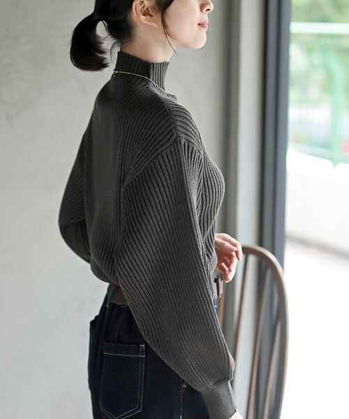 rps(アールピーエス)の「ボリューム袖ボトルネックラメリブニットプルオーバー(ニット/セーター・レディース・チャコールグレー/杢グレー/アイボリー/ブラック・フリー)」の17枚目の写真