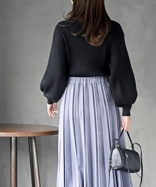 rps(アールピーエス)の「ボリューム袖ボトルネックラメリブニットプルオーバー(ニット/セーター・レディース・チャコールグレー/杢グレー/アイボリー/ブラック・フリー)」の21枚目の写真