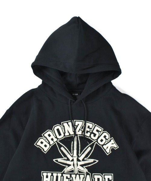 HUF(ハフ)の「【C-HUF】【HUF×BRONZE56K / ハフ×ブロンズ56ケイ】HUF X BRONZE PLANTWARE P/O HOODIE PF00745(パーカー・メンズ・ブラック/アッシュグレー・SMALL/X-LARGE/LARGE/MEDIUM/XX-LARGE)」の5枚目の写真
