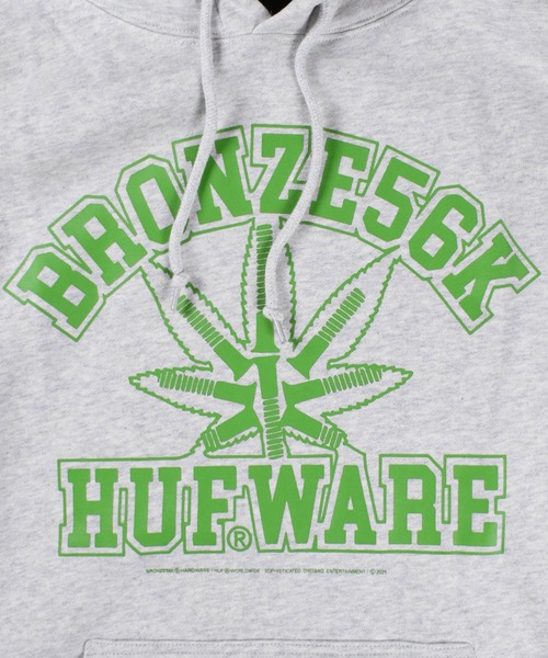 HUF(ハフ)の「【C-HUF】【HUF×BRONZE56K / ハフ×ブロンズ56ケイ】HUF X BRONZE PLANTWARE P/O HOODIE PF00745(パーカー・メンズ・ブラック/アッシュグレー・SMALL/X-LARGE/LARGE/MEDIUM/XX-LARGE)」の11枚目の写真
