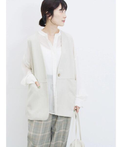 Samansa Mos2 blue（サマンサモスモスブルー）の「◎ノーカラージレ（ベスト・レディース・ブラック/ベージュ・F）」の22枚目の写真