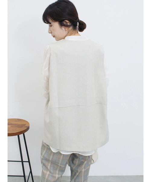 Samansa Mos2 blue（サマンサモスモスブルー）の「◎ノーカラージレ（ベスト・レディース・ブラック/ベージュ・F）」の19枚目の写真