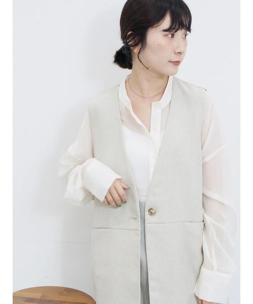 Samansa Mos2 blue（サマンサモスモスブルー）の「◎ノーカラージレ（ベスト・レディース・ブラック/ベージュ・F）」の17枚目の写真