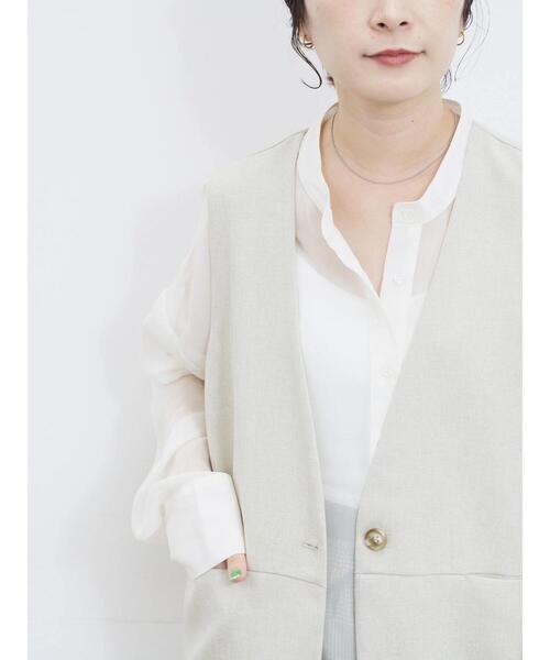 Samansa Mos2 blue（サマンサモスモスブルー）の「◎ノーカラージレ（ベスト・レディース・ブラック/ベージュ・F）」の15枚目の写真