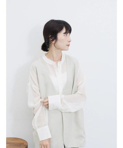 Samansa Mos2 blue（サマンサモスモスブルー）の「◎ノーカラージレ（ベスト・レディース・ブラック/ベージュ・F）」の14枚目の写真