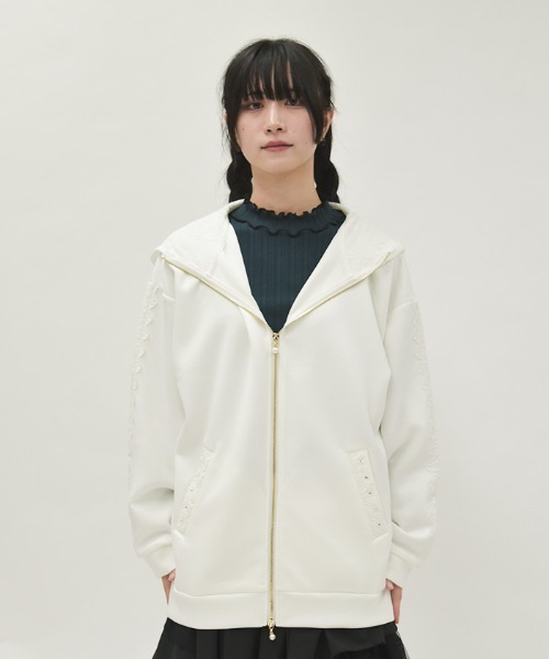 axes femme（アクシーズファム）の「Ｗジップロングパーカー（パーカー・レディース・ブラック/キナリ/モカ・FREE）」の4枚目の写真