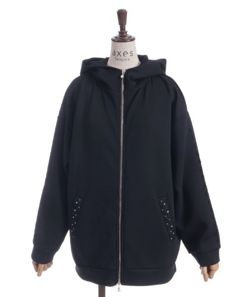axes femme（アクシーズファム）の「Ｗジップロングパーカー（パーカー・レディース・ブラック/キナリ/モカ・FREE）」の11枚目の写真