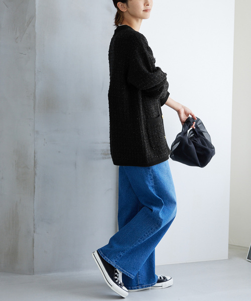 JOURNAL STANDARD relume(ジャーナルスタンダード レリューム)の「《WEB限定追加》TWEEDYニットジャケット(カーディガン/ボレロ・レディース・ブラック・FREE)」の17枚目の写真
