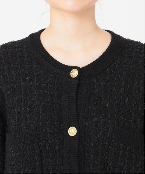 JOURNAL STANDARD relume(ジャーナルスタンダード レリューム)の「《WEB限定追加》TWEEDYニットジャケット(カーディガン/ボレロ・レディース・ブラック・FREE)」の8枚目の写真