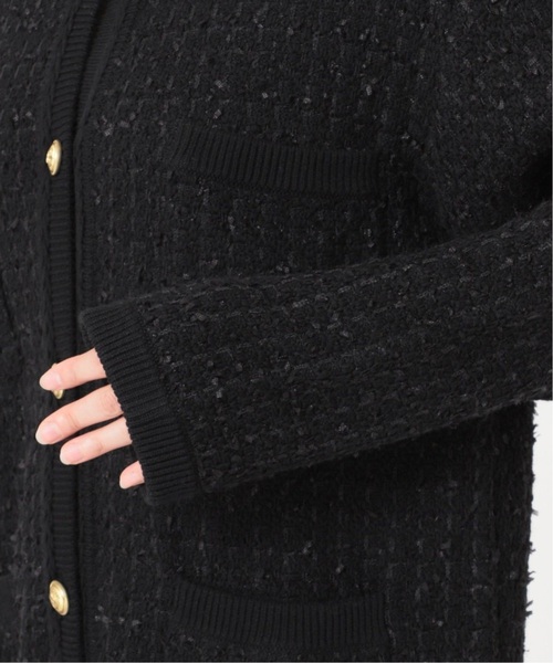 JOURNAL STANDARD relume(ジャーナルスタンダード レリューム)の「《WEB限定追加》TWEEDYニットジャケット(カーディガン/ボレロ・レディース・ブラック・FREE)」の7枚目の写真