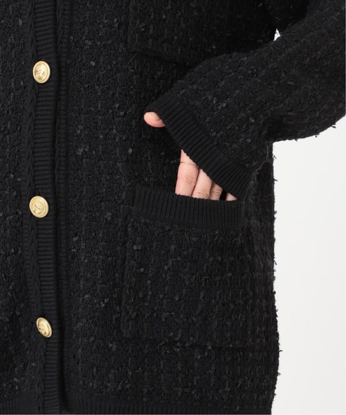 JOURNAL STANDARD relume(ジャーナルスタンダード レリューム)の「《WEB限定追加》TWEEDYニットジャケット(カーディガン/ボレロ・レディース・ブラック・FREE)」の2枚目の写真