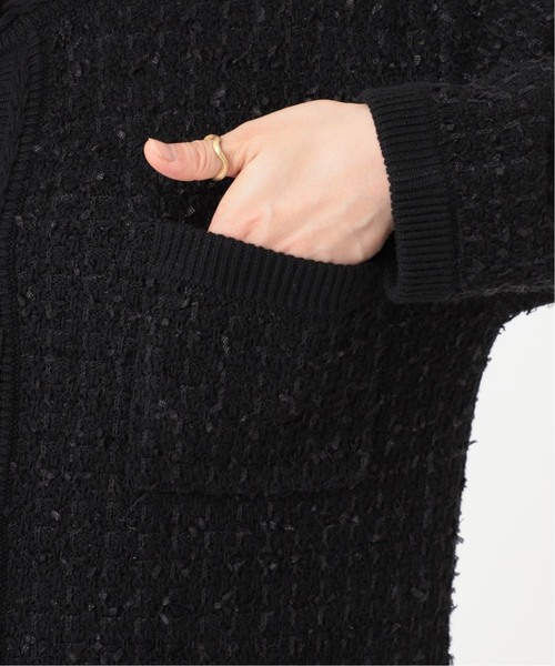 JOURNAL STANDARD relume(ジャーナルスタンダード レリューム)の「《WEB限定追加》TWEEDYニットジャケット(カーディガン/ボレロ・レディース・ブラック・FREE)」の3枚目の写真