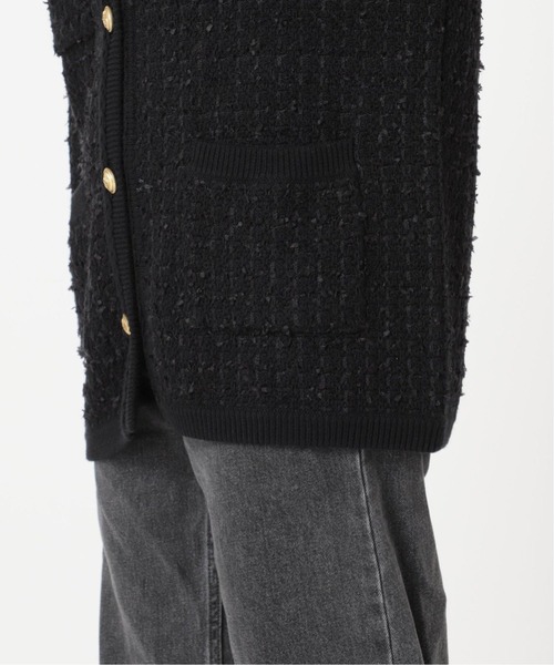 JOURNAL STANDARD relume(ジャーナルスタンダード レリューム)の「《WEB限定追加》TWEEDYニットジャケット(カーディガン/ボレロ・レディース・ブラック・FREE)」の4枚目の写真