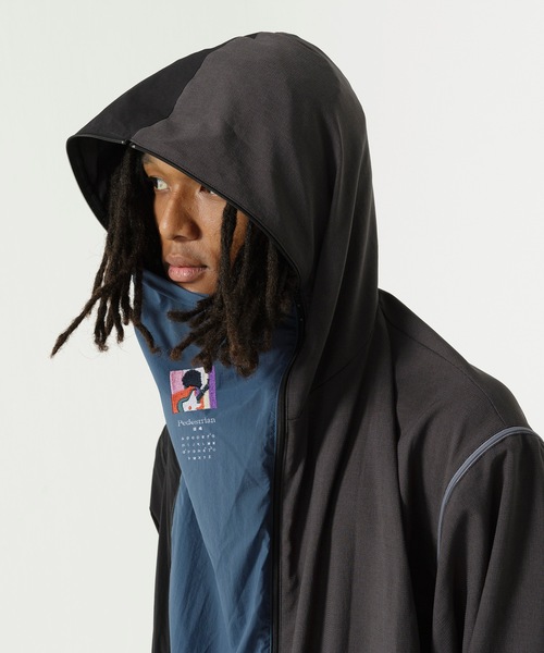 STOF(ストフ)の「MELTING COLOR 3WAY HOODIE JACKET(ブルゾン・メンズ・ブラック/グレー・S/M)」の1枚目の写真