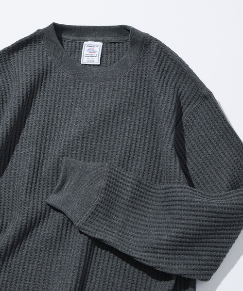 FREAK'S STORE(フリークスストア)の「限定展開 JEMORGAN LONG JOHNS/ジェーイーモーガン ロングジョンズ ビックワッフル クルーネック サーマル(Tシャツ/カットソー・メンズ・ブラック/チャコールグレー/ホワイト・X-LARGE/LARGE/SMALL/MEDIUM)」の3枚目の写真