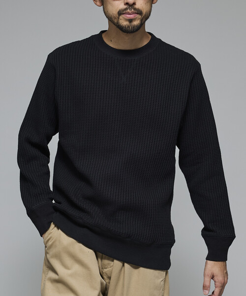 FREAK'S STORE(フリークスストア)の「限定展開 JEMORGAN LONG JOHNS/ジェーイーモーガン ロングジョンズ ビックワッフル クルーネック サーマル(Tシャツ/カットソー・メンズ・ブラック/チャコールグレー/ホワイト・X-LARGE/LARGE/SMALL/MEDIUM)」の7枚目の写真