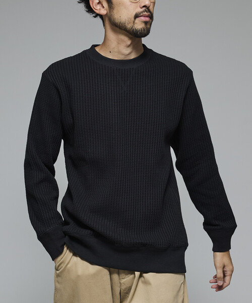 FREAK'S STORE(フリークスストア)の「限定展開 JEMORGAN LONG JOHNS/ジェーイーモーガン ロングジョンズ ビックワッフル クルーネック サーマル(Tシャツ/カットソー・メンズ・ブラック/チャコールグレー/ホワイト・X-LARGE/LARGE/SMALL/MEDIUM)」の6枚目の写真