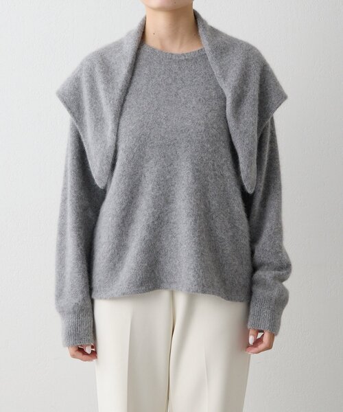 THE PAUSE（ザ ポーズ）の「【THE PAUSE】ファーニットスカーフSET プルオーバー（ニット/セーター・レディース・グレー/ライトベージュ・FREE）」の19枚目の写真