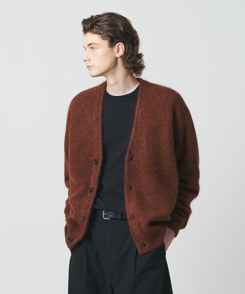 BEAUTY&YOUTH UNITED ARROWS(ビューティーアンドユースユナイテッドアローズ)の「シャギー モヘヤ Vネック カーディガン(カーディガン/ボレロ・メンズ・ダークオレンジ/ブラック/ダークグレー・S/XL/M/L)」の5枚目の写真