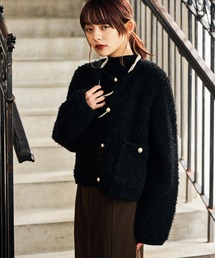 mysty woman | ツイードライククルーネックカーディガン 587463(カーディガン/ボレロ)