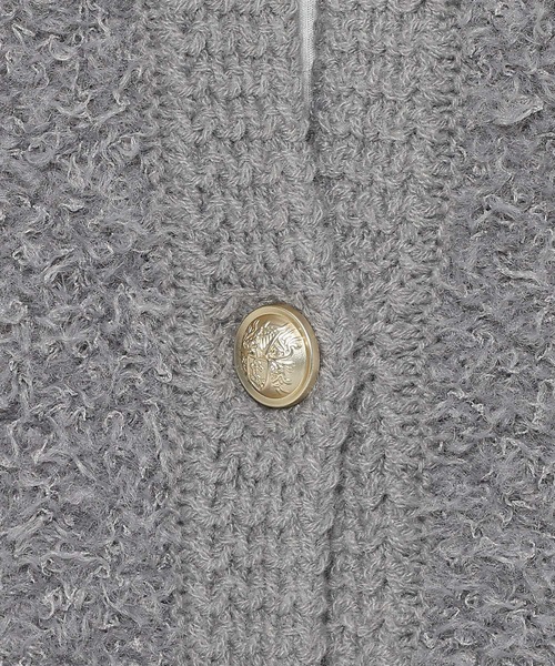 mysty woman(ミスティウーマン)の「ツイードライククルーネックカーディガン 587463(カーディガン/ボレロ・レディース・グレー/アイボリー/ブラック・FREE)」の5枚目の写真