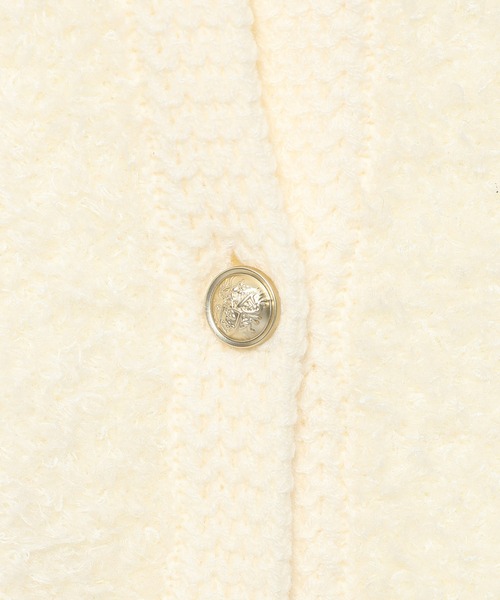 mysty woman(ミスティウーマン)の「ツイードライククルーネックカーディガン 587463(カーディガン/ボレロ・レディース・グレー/アイボリー/ブラック・FREE)」の7枚目の写真