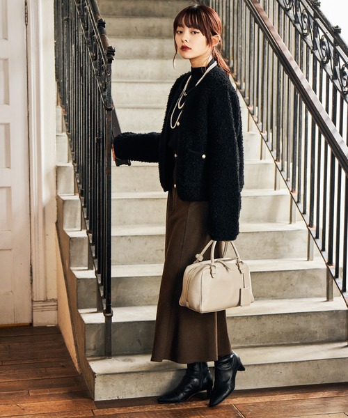 ツイードライククルーネックカーディガン 587463（カーディガン/ボレロ