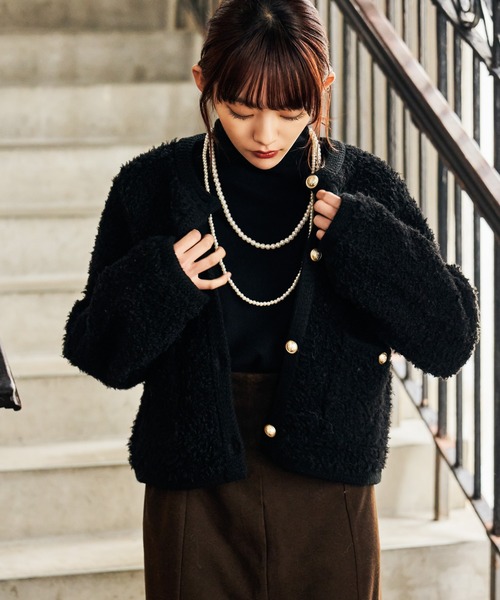 mysty woman（ミスティウーマン）の「ツイードライククルーネック