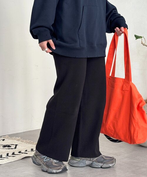 CPCM(シーピーシーエム)の「【マイナス3キロ見え!】リブニットイージーパンツ(その他パンツ・レディース・ブラウン/レッド/ブラック/アイボリー・MEDIUM/SMALL)」の11枚目の写真